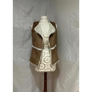 Hollister Brown Faux Suede and Faux Fur Lined Women's Vest